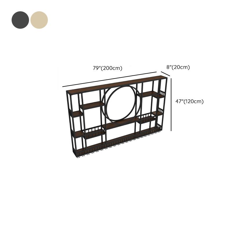 Portabottiglie e bicchieri da vino Art Deco aureo a parete con mensola porta bicchieri da bar