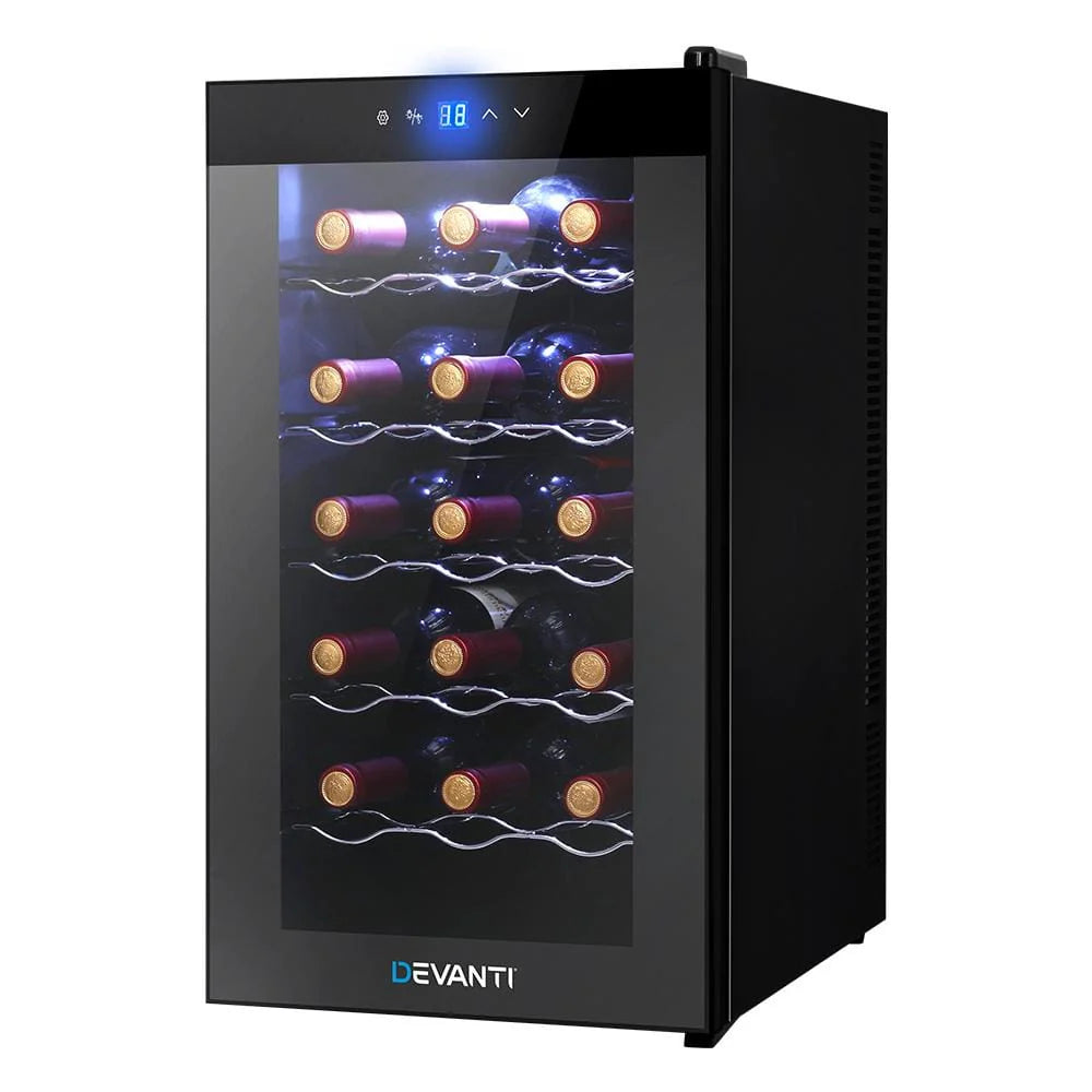 Devanti Wine Cooler 18 bottiglie Porta in vetro Refrigeratore per bevande