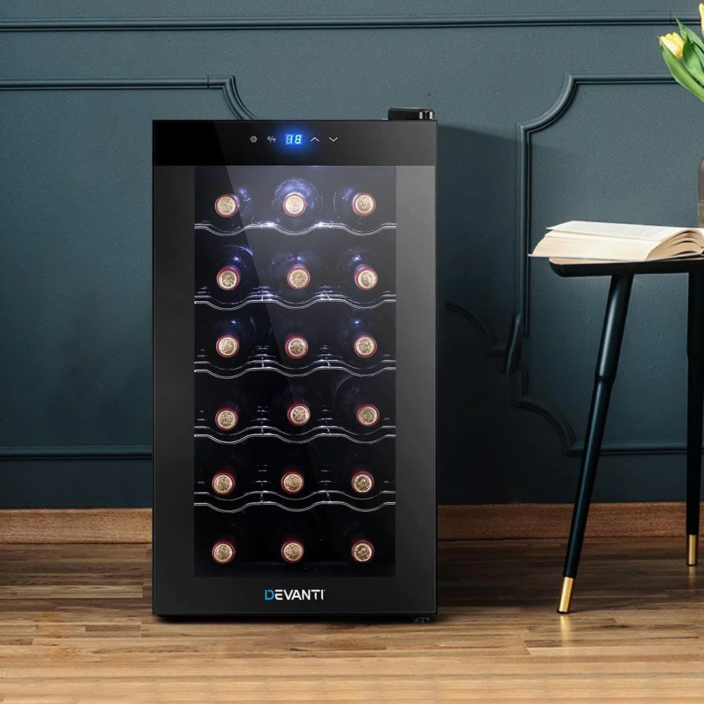 Devanti Wine Cooler 18 bottiglie Porta in vetro Refrigeratore per bevande